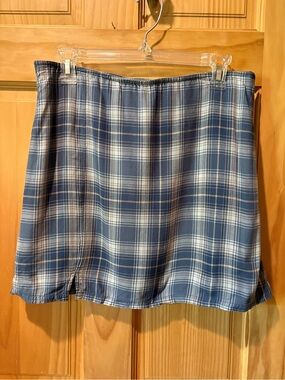American Eagle blue plaid mini skirt women’s M NWT